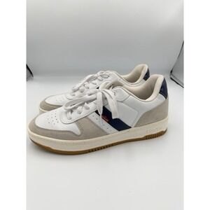 Levi's Drive Lo Sneaker White Indigo Leather Low Top Lace Up Casual Men's 8.5